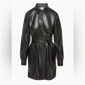 Aritzia Wilfred Dress Black Vegan Leather